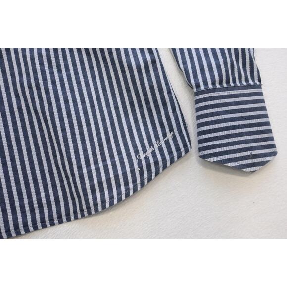 English Laundry Dress Shirt Striped Snap Cuff Long Sleeve Mens Size XL - Picture 14 of 15